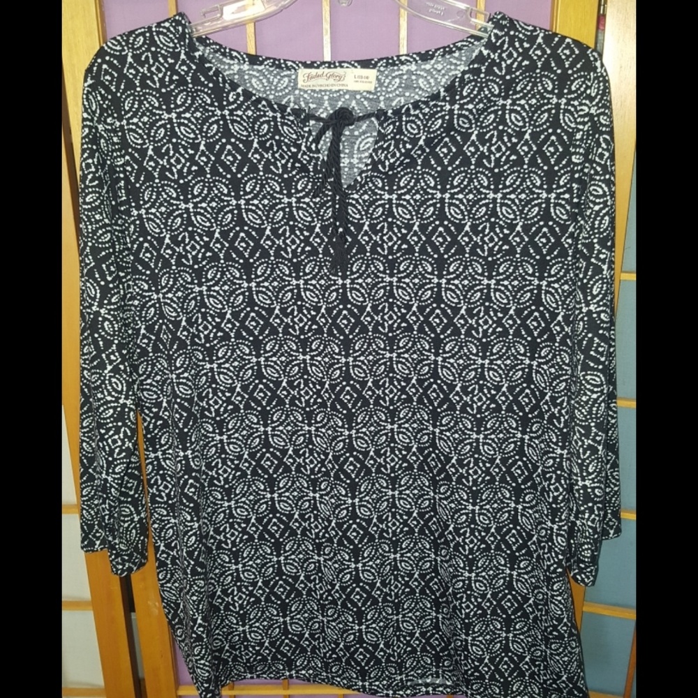 Black and White Tribal Tunic Large